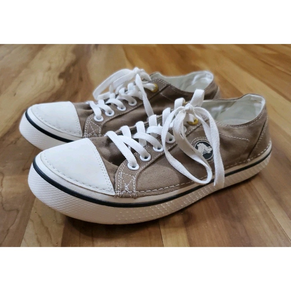 Crocs Hover Lace Up Brown Canvas Low Top Sneakers Mens US 11 Style 12826